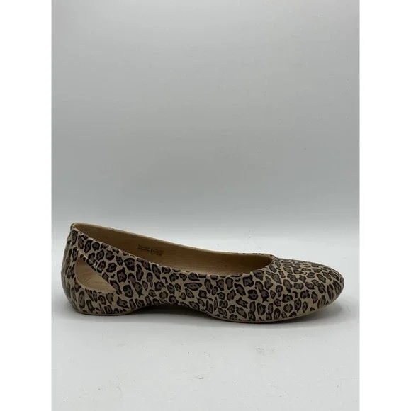 Crocs Kadee Flats Women 9 Cheetah Leopard Animal Print Ballet Flats Comfort Shoe - Picture 6 of 16
